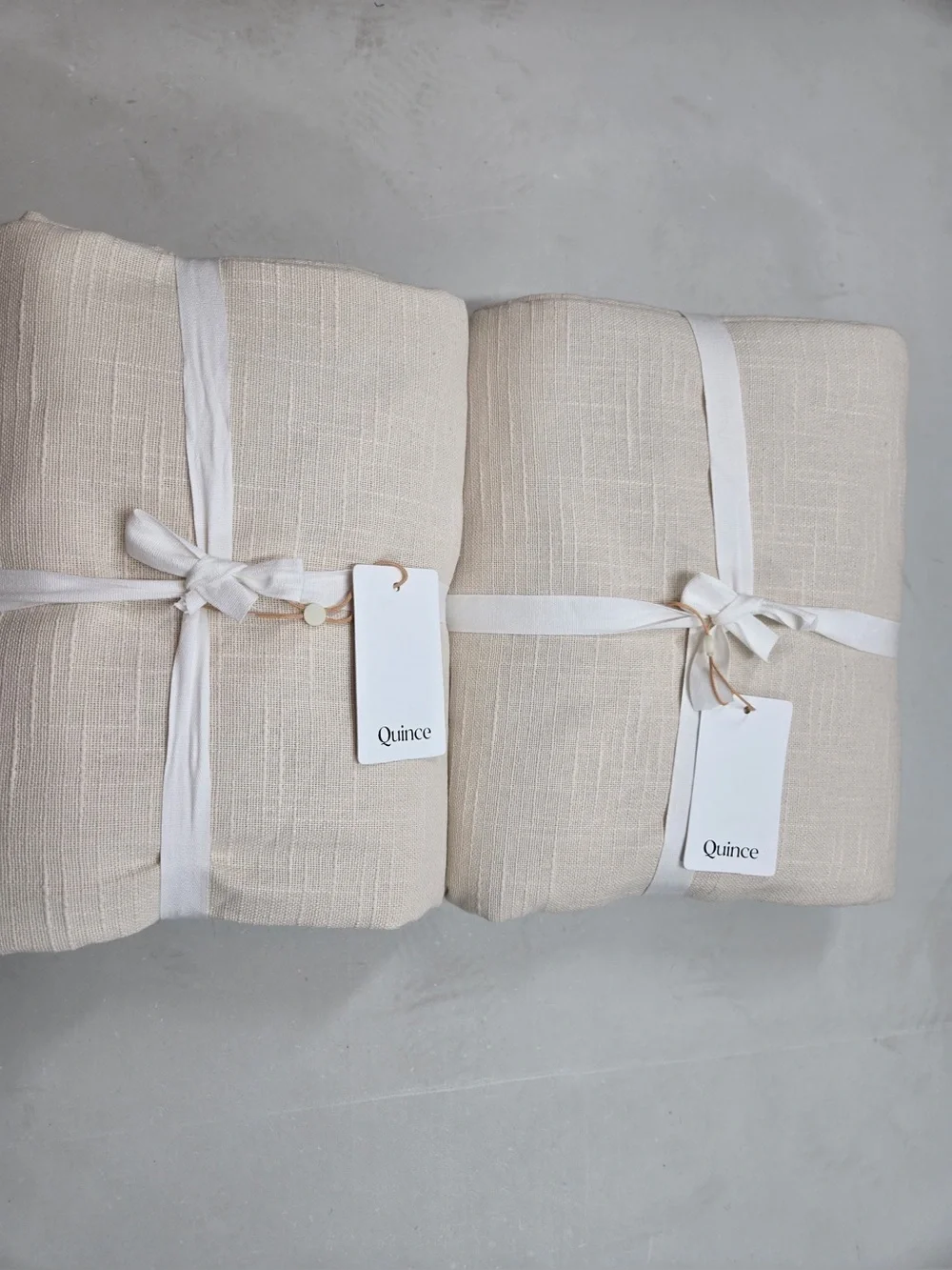 NWT QUINCE Set Of 2 48x96 Cotton Slub Blackout Curtains 0726